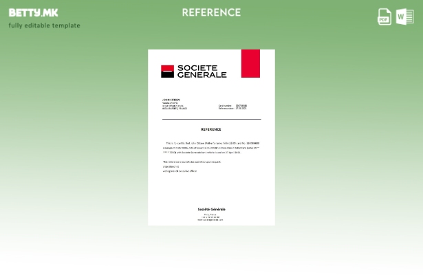 Референтен шаблон за затворање со модерен стил France Société Générale